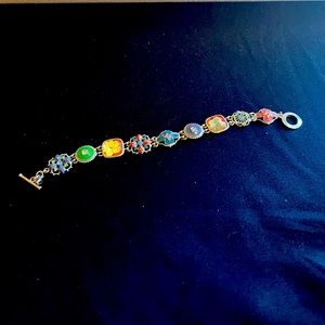 Silver Boho Floral Bracelet